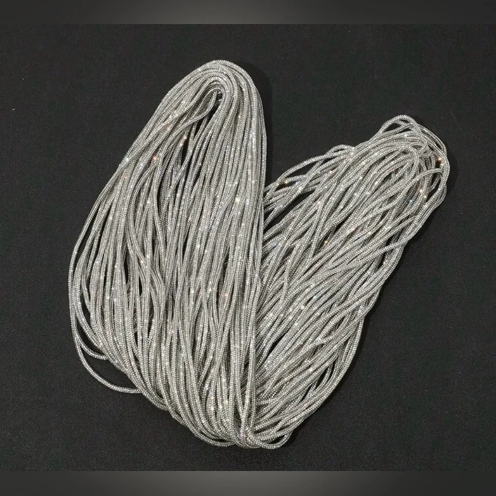 Silver Clear 4mm Rhinestone Trim For Clothing, Jewelry, Home & Crafts 1 Yard
